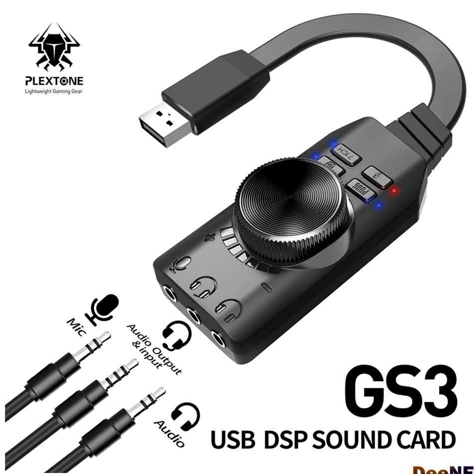 พร้อมส่ง Plextone GS3 Mark II อะแดปเตอร์การ์ดเสียงเสมือนจริง 71ch USB PUBG LOL