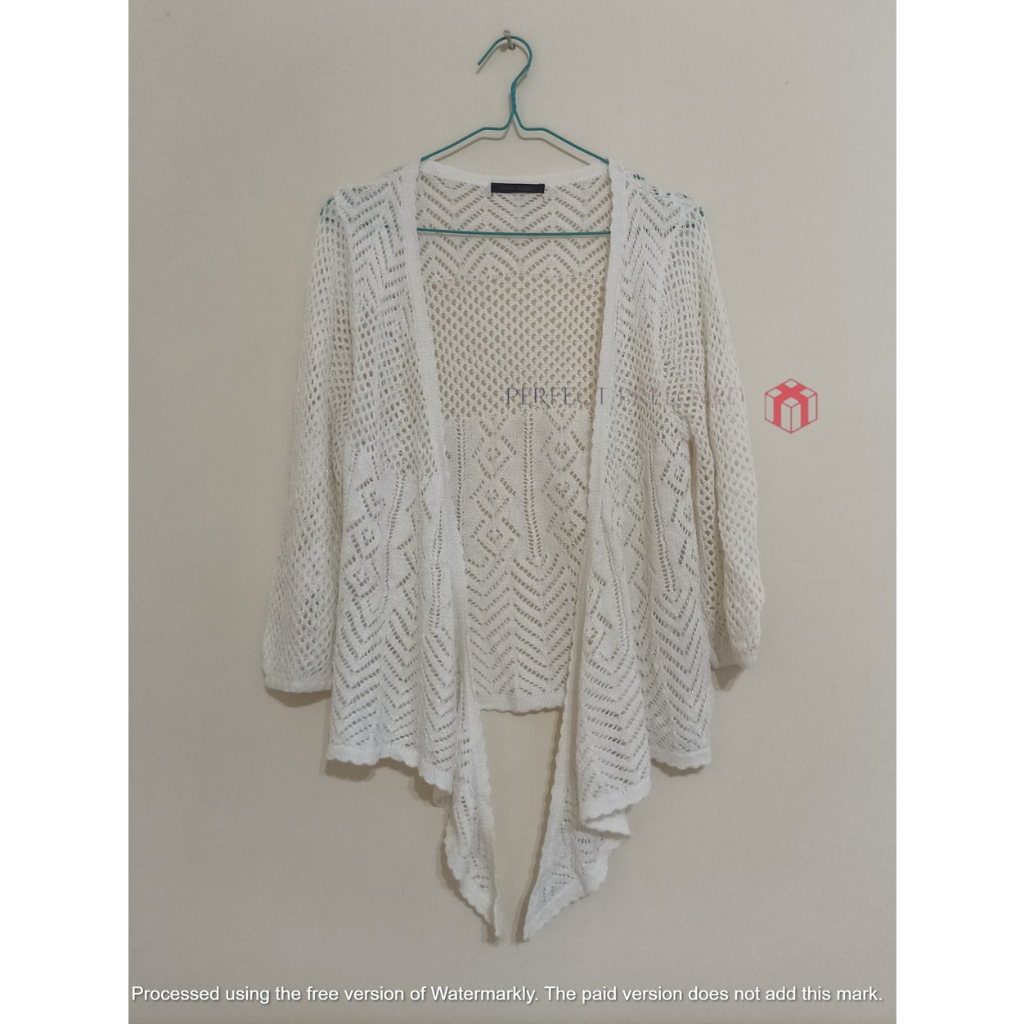 Putih New Vino Rouge Glitter Bone White Knit Outer