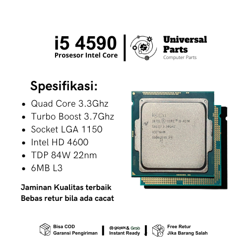 โปรเซสเซอร์ Intel Core i5 4590 4570 3.7 GHz LGA 1150 แคช 6MB