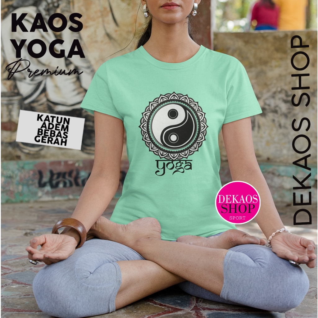 KATUN เสื้อยืดกีฬาโยคะผู้หญิง AEROBIC GYM ZUMBA COTTON 2937 DEKAOS SHOP YOGA YIN YANG