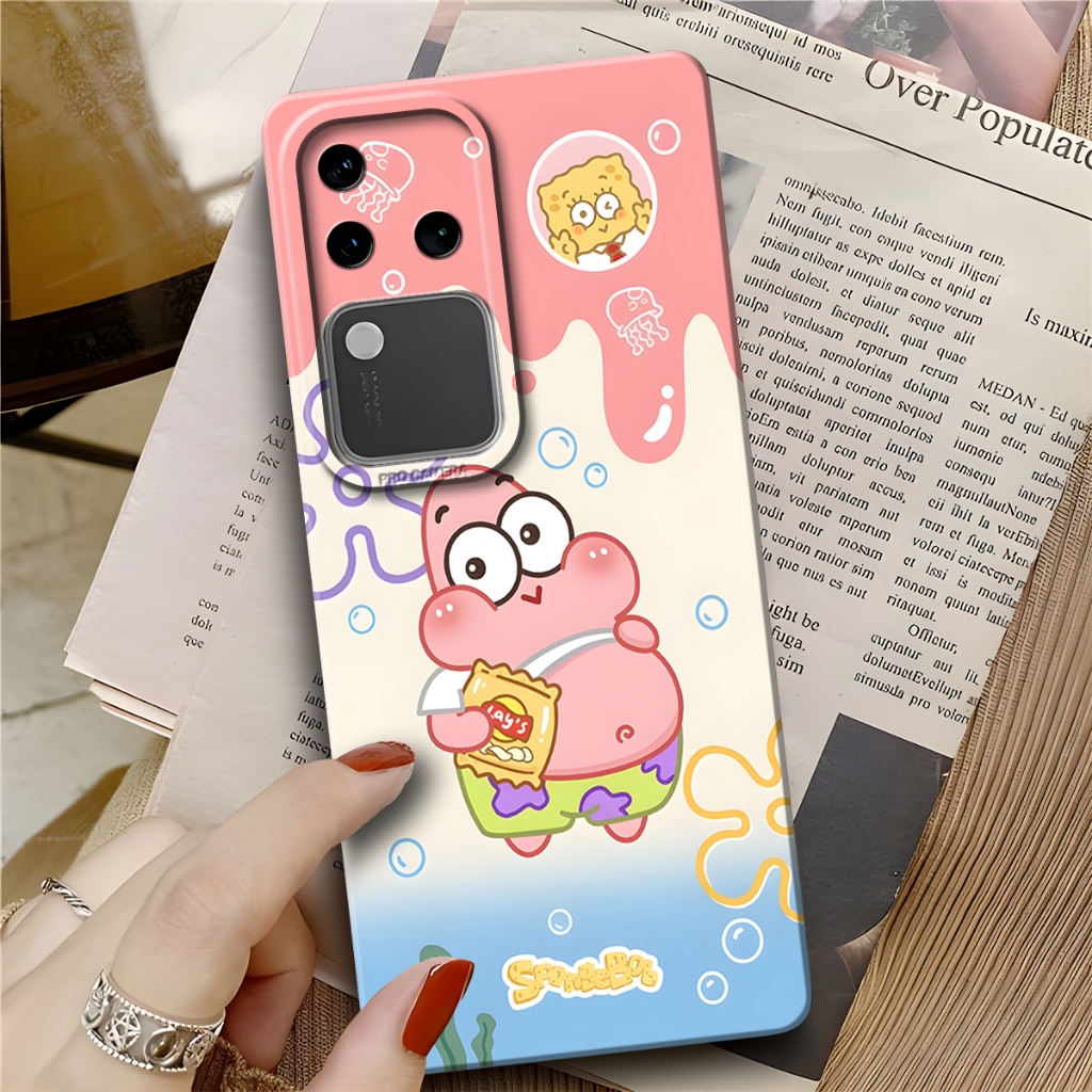 HP Softcase Procamera VIVO V30&V30 PRO 2024 ซิลิโคนล่าสุด {CTN42} Spongebob Motif ปลอกน่ารัก ปลอกปัจ