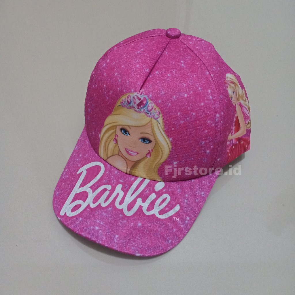 หมวกเด็กหญิงลายตุ๊กตาบาร์บี้สีชมพูอายุ 2-10 ปี