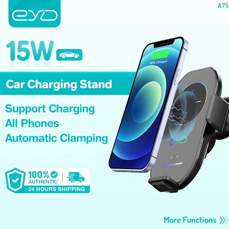 EYD รถ Wireless Charger 15W Qi อัตโนมัติ Fast Charging สําหรับ IPhone 14 13 12 11 XR X 8 Samsung S22