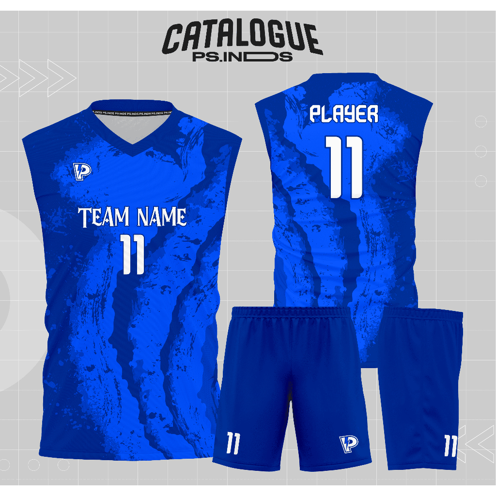 Volleyball Jersey พิมพ์เต็ม Jersey Dryfit Jersey ชุดกีฬาเดี่ยวราคาถูก A6V3