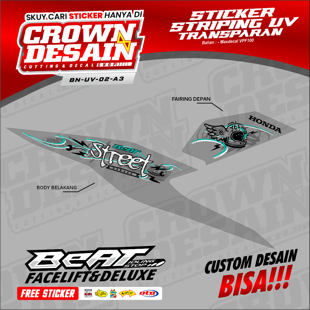 สติกเกอร์แถบโปร่งใสสําหรับ Beat New Beat Deluxe Beat Street New Racing Motif Variations - ล่าสุด Cus