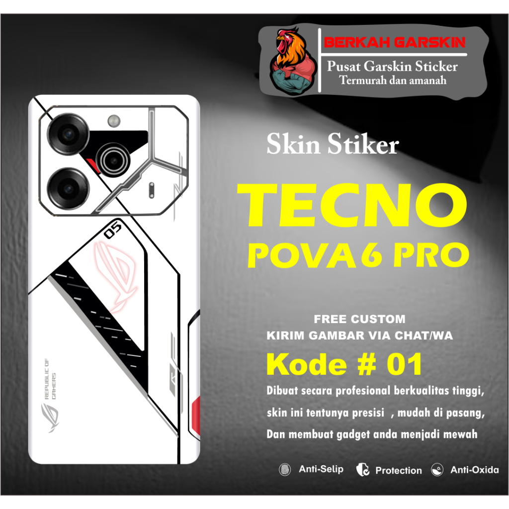 เนื ้ อหา 2 ชิ ้ น ] สติ ๊ กเกอร ์ Garskin Techno Pova 6 pro Motif 01-05 สามารถขอรูปภาพได ้