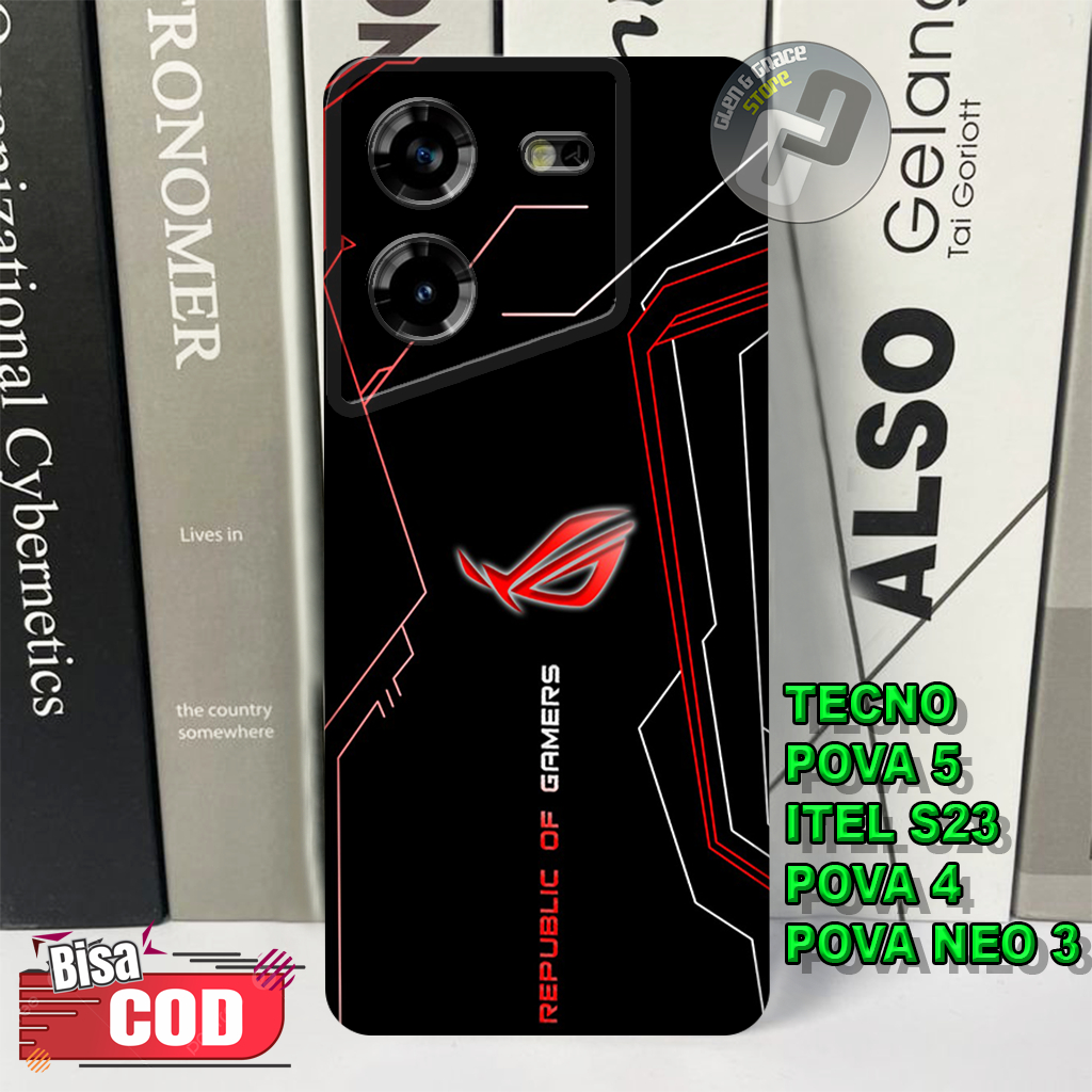 G24 - เคส Tecno POVA 5 ใหม่ล่าสุด 2024 - กล้อง softcase pro - R;G GAMERZ Motif - วัสดุยางยืดหยุ่น - เคส ITEL S23 - เคสซิลิโคน POVA 4- POVA NEO 3- POVA NEO 3- POVA 5- ทุกประเภท hp