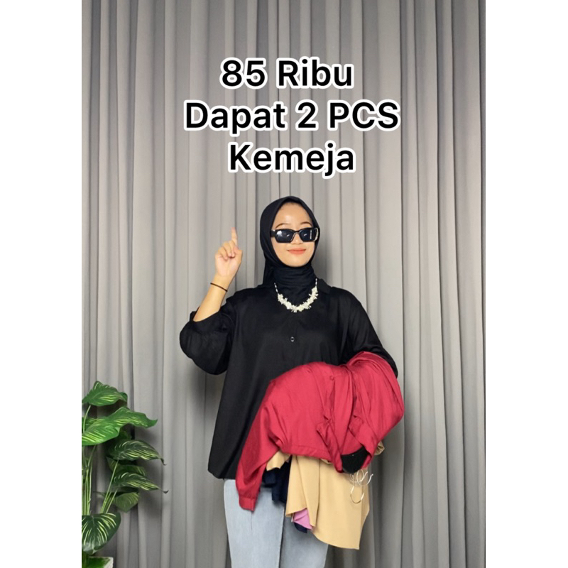 KAMEJA Yn Yn | Live Special 85 Rb รับ 2 ชิ้น เสื้อเชิ้ตผู้หญิงเรยอนธรรมดา