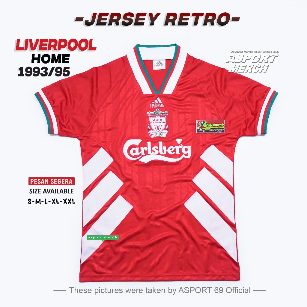 Liverpool HOME RETRO Soccer JERSEY 1993 1995 LIVERPOOL RETRO Bone JERSEY HOME93 95 นําเข ้ า A3