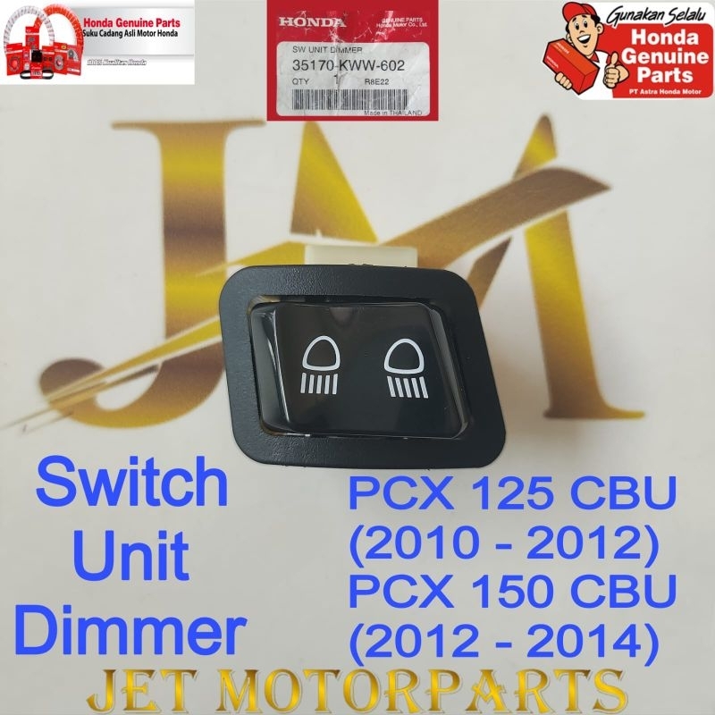 35170KWW602 สวิตช์สูงและต่ําหน่วยหรี่ไฟ PCX 125 CBU PCX 150 CBU ของแท้หรือเดิม Honda AHM