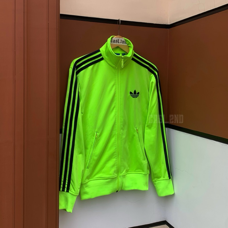 Tracktop Adidas Firebird originals - Green Highlighter Only size 90 (67x55) มือสองสภาพดีมาก