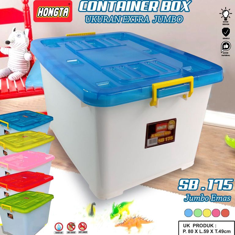 ฮิตที่สุด กล่องเก็บของ ภาชนะ hongta SB 175 ลิตร super jumbo Storage PLACE