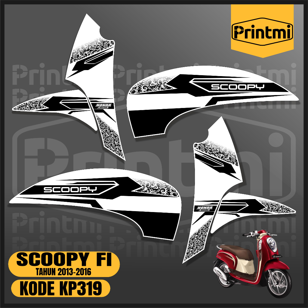 Striping สติกเกอร์ Scoopy FI 2016 2015 2014 2013 รถจักรยานยนต์ Variation List Skotlet Racing Printmi