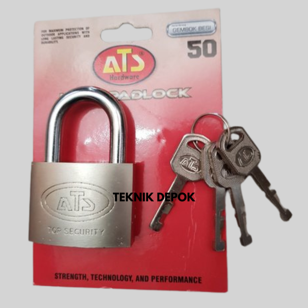 กุญแจคอสั้น 50 มม. กุญแจ ATS 4 คีย์ รั้วบ้าน