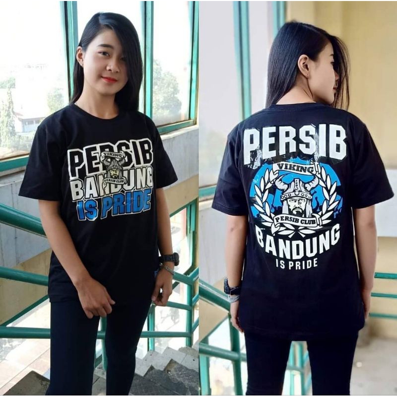 Hitam persib T-Shirt jumbo distro Black Blue persib bandung viking Invitation Shirt