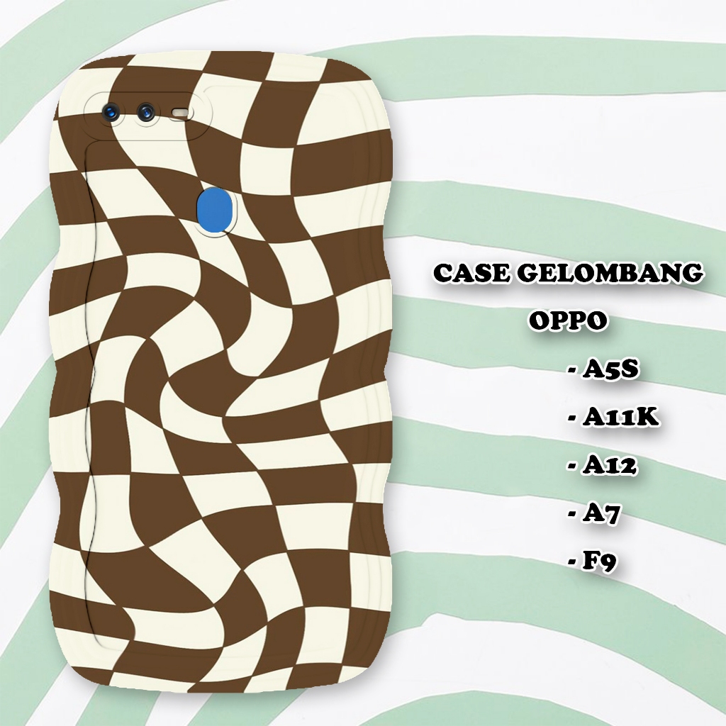 Soft Case WAVE Hp OPPO A5S - A12 - A7 - A11K - F9 - Pro Camera Case - Fashion Case Chess Motif - Cas