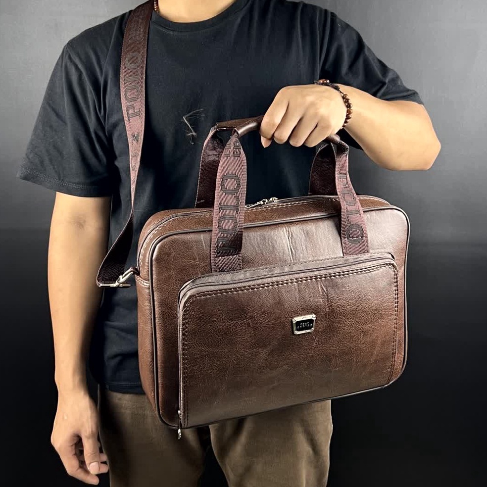 OK Pr AMSTAR 14 นิ้วกระเป๋าสะพายแล็ปท็อปหนัง PU Office Bag Tote Bag