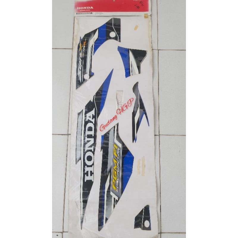 Stripe L & R Set Hitech Blue Sticker Body Set ซ้ายขวา Honda Supra X 125 R PGM F1 871X0-KTM-N40ZB อะไ