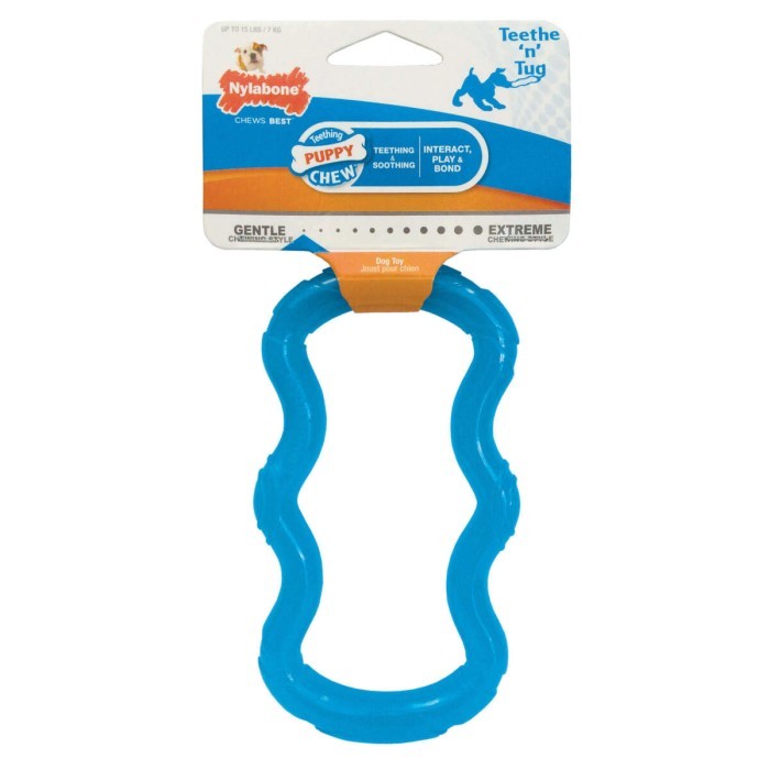 Nylabone Puppy Tug Translucent Blue Small NTT001P
