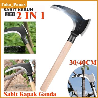 (30/40CM )Pemangkas Sabit kapak Ganda Pemangkas Rumput Multifungsi 6722
