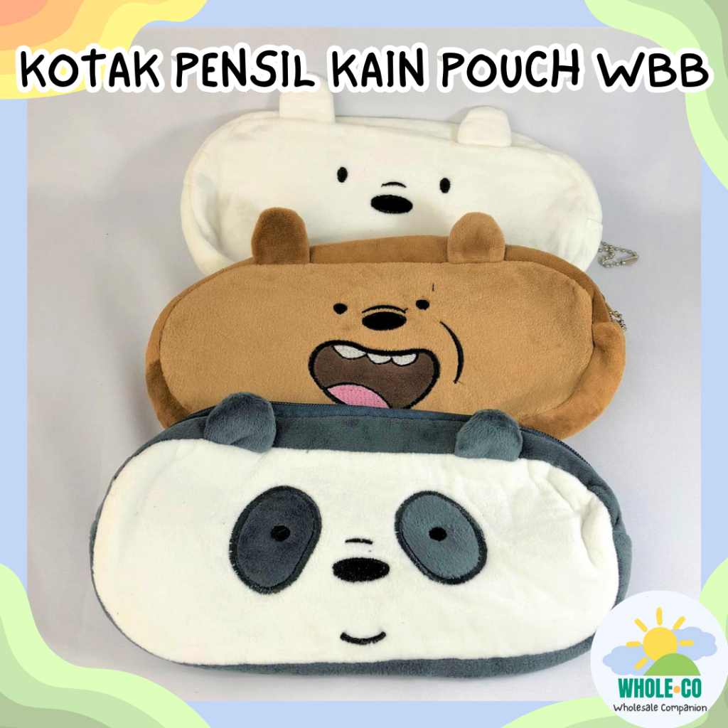 กล่องดินสอ กระเป๋าผ้า WBB Premium Bear Box We Bare Bears Grizzly Polar Bear Panda น่ารักไม่ซ้ําใครน่