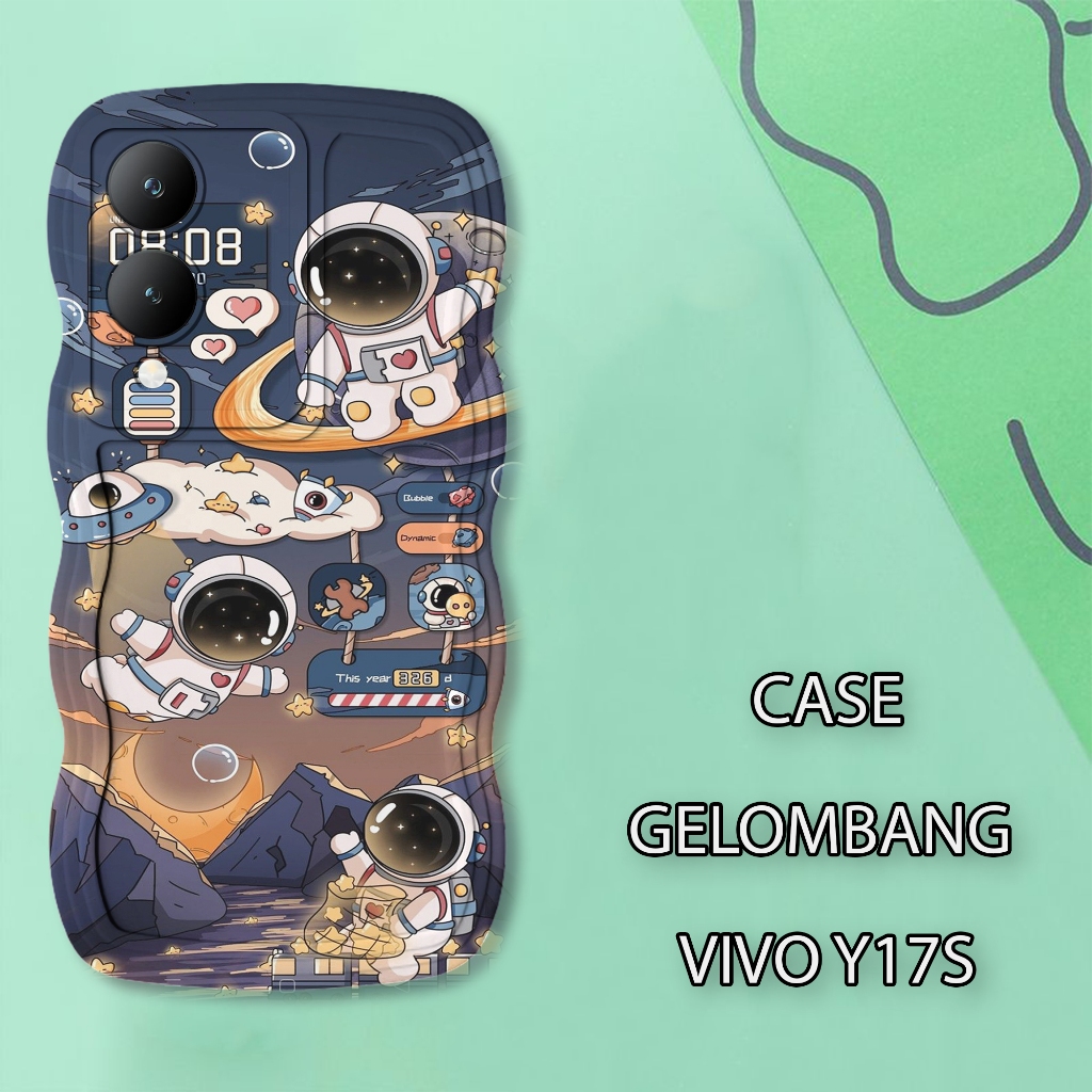 Soft Case WAVE Hp VIIVO Y17S - Pro Camera Case - Fashion Case Astronaut Motif - Casing & Skin Handph