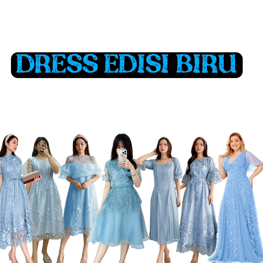 BLUE EDITION CHRISTMAS BRUCADE DRESS SKYBLUE CHRISTMAS DRESS BRIDESMAID UNIFORM DRESS PARTY DRESS
