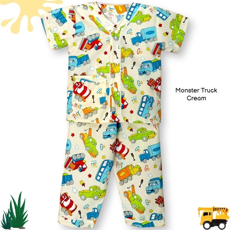 Mda Pyjamas Boys Short Sleeve Age 1-12 Years monster rotif