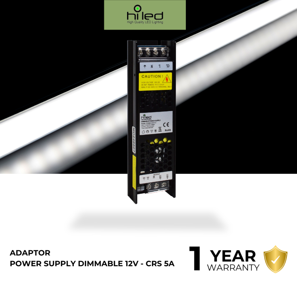 HILED-ADAPTOR/POWER SUPPLY DIMMABLE 5A -12VOLT INDOOR