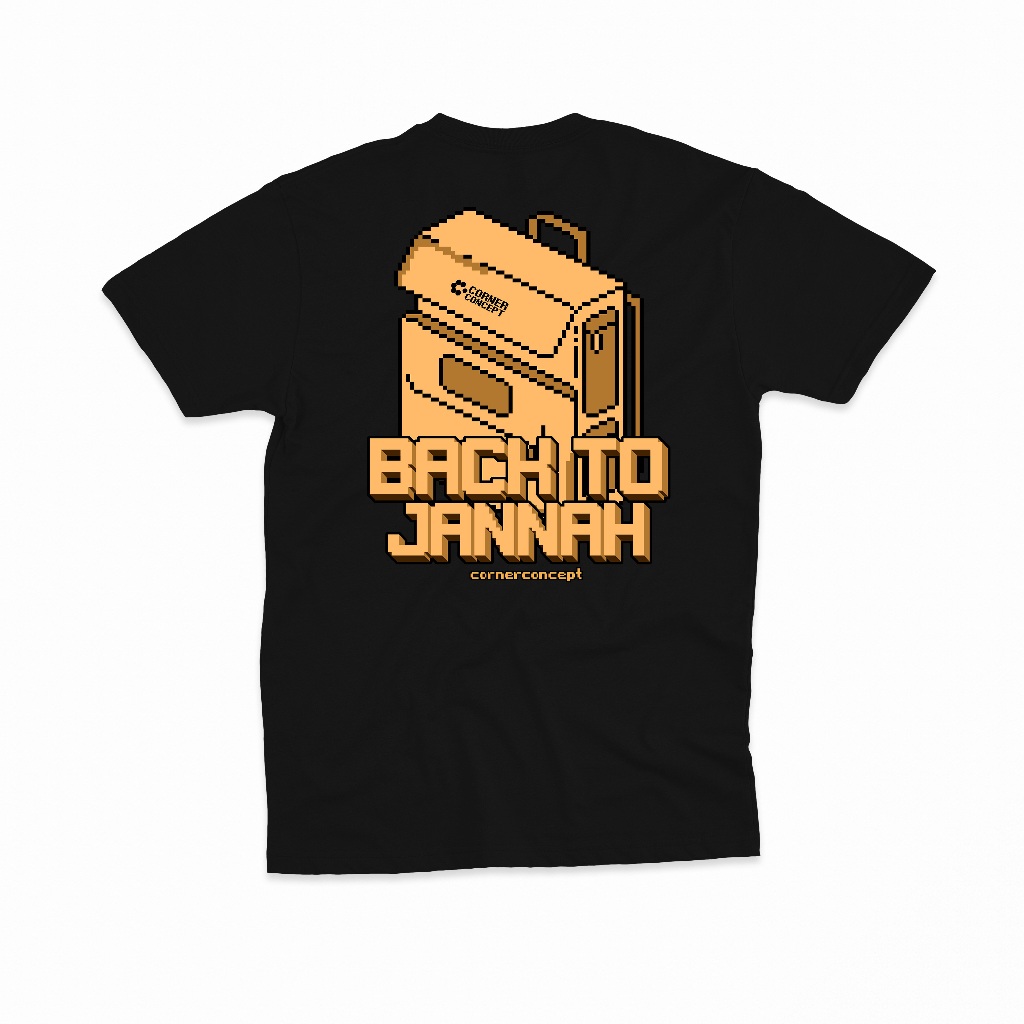 Corner Concept เสื้อยืด Back To Jannah Cotton Combed 24s NC DTF Screen Printing บุคลิกภาพเริ่มต้นที่