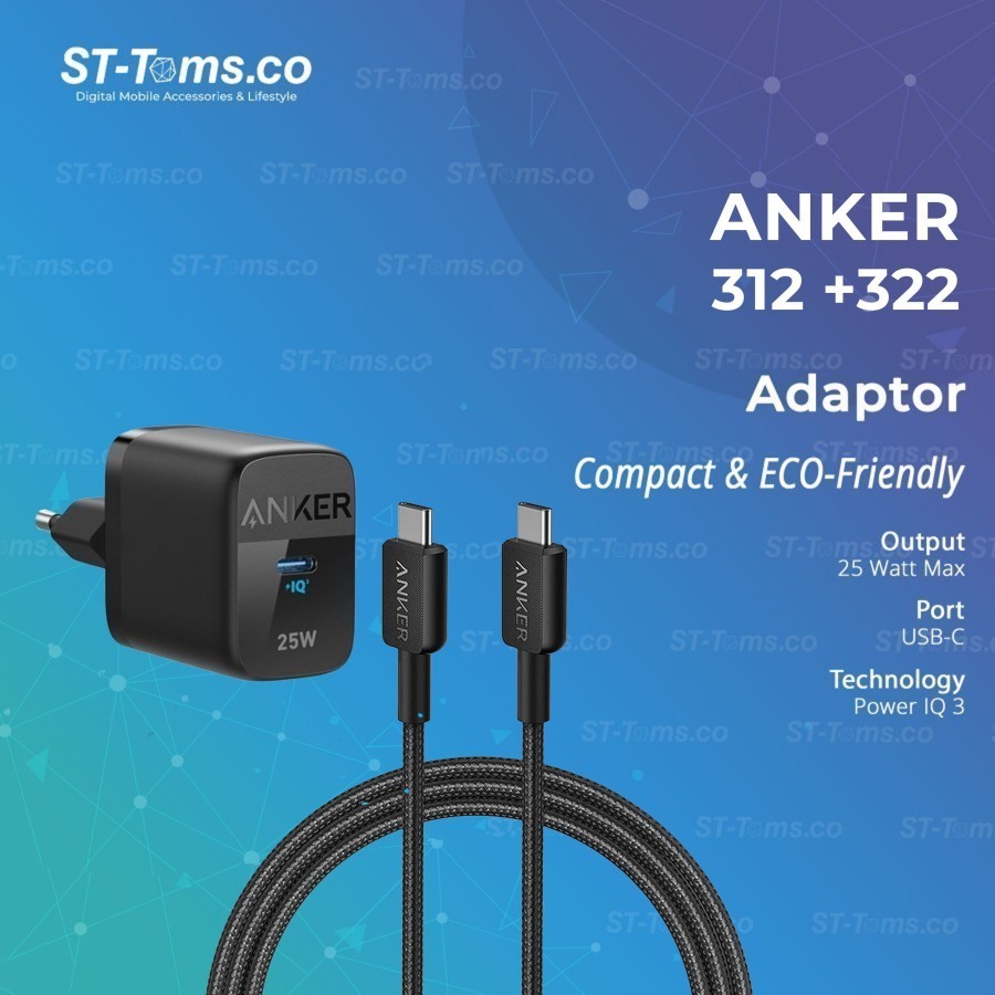 Anker 312 Anker 322 25W Bundling Package Fast Charging Type C ถึง Type C สาย 3 ฟุต