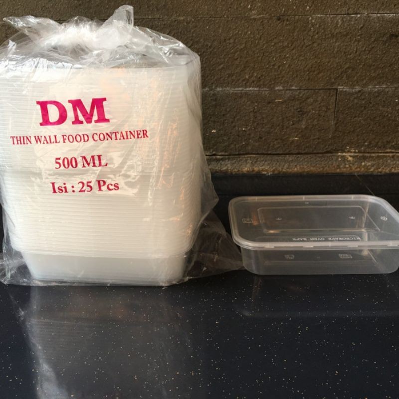 [นําเข้า] Dm 500ml REC - สี่เหลี่ยมผืนผ้า - DM CONTAINER BOX กล่องอาหารกลางวันพลาสติก