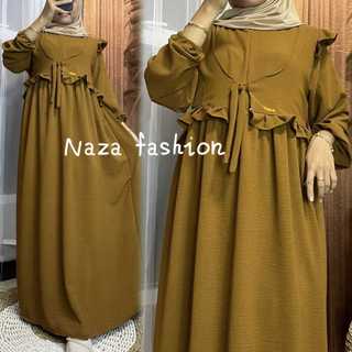 NABILA DRESS Gamis rompi bahan cringkle airflow