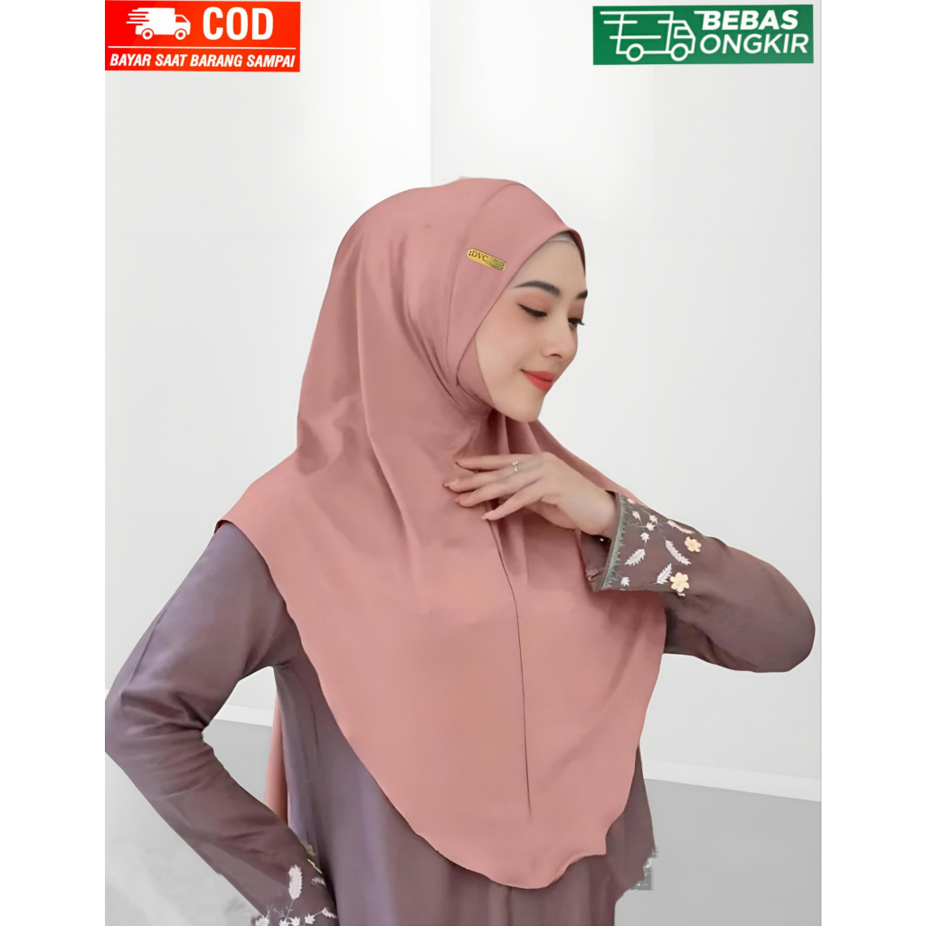 ฮิญาบสําเร็จรูป Bergo Chin Malaysia Jersey ผ้าคลุมฮิญาบสําเร็จรูป Bergo Malaysia Chin Jersey Premium