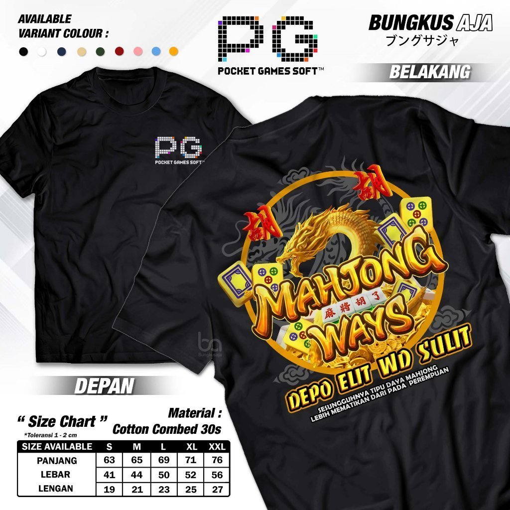 Mahjong Ways 2 Dragon PG Soft Depo Elite WD เสื้อยืดยาก - Maxwin Naga Pragmatic Play Online Slot Game Shirt - Bubgkusaja