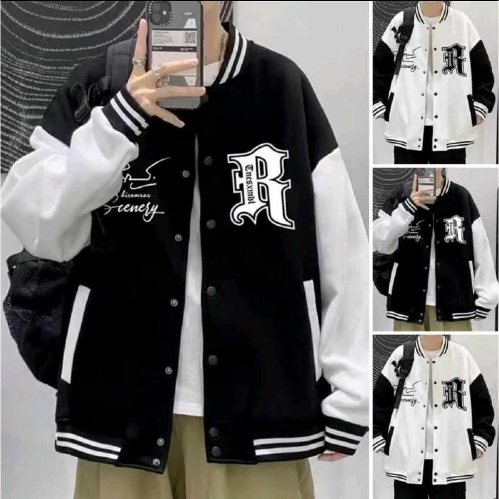 ข้อเสนอที่ดีที่สุด R ผู้ชายและผู้หญิง Varsity Baseball Jacket พิมพ์ Vintage Mens Varsity Jacket