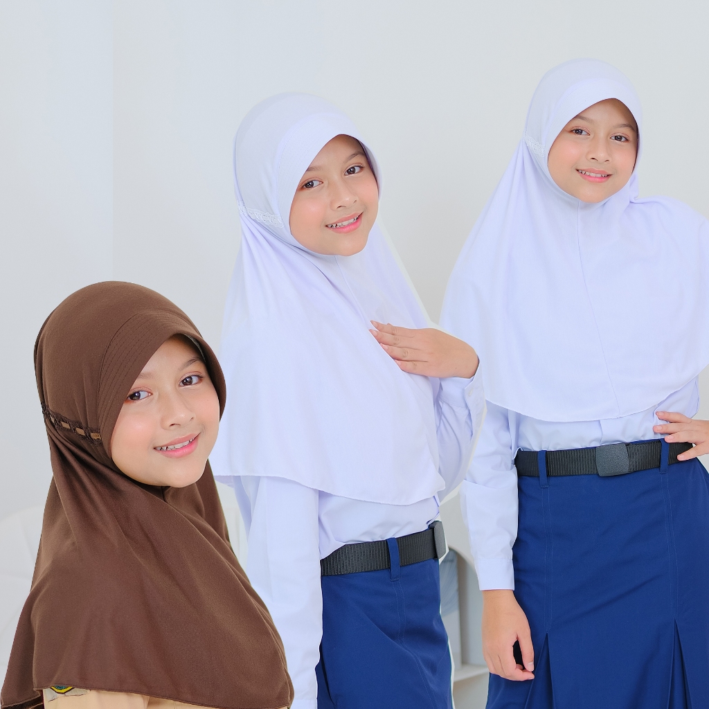 SCHOOL HIJAB พร้อม DRAWSTRING TOP สําหรับ SCHOOL และ MIDDLE SCHOOL/SCHOOL HIJAB พร้อมเสื้อยืดขนาด L