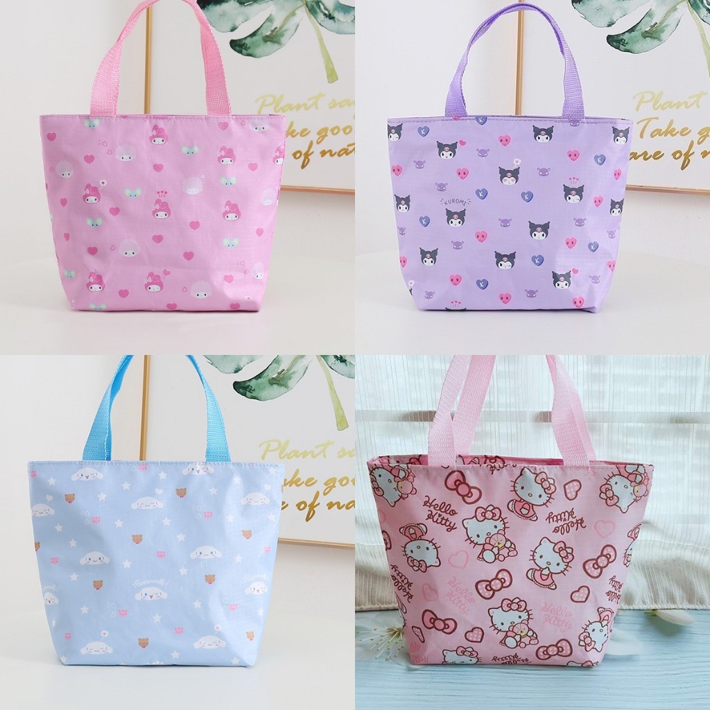 กระเป๋าโท้ตลายคุโรมิ กระเป๋าเครื่องสําอาง Sanrio My Melody Cinnamoroll Make Up Bag