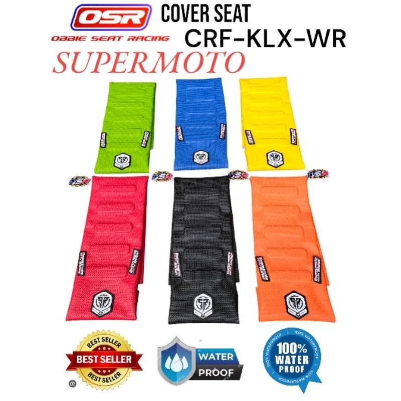 SUPERMOTO PNP ฝาครอบเบาะหนังกันน้ํา สําหรับ HONDA CRF, YAMAHA WR, KAWASAKI KLX พร้อมโลโก้ ป้องกันลื่น รุ่น CRF, WR, KLX
