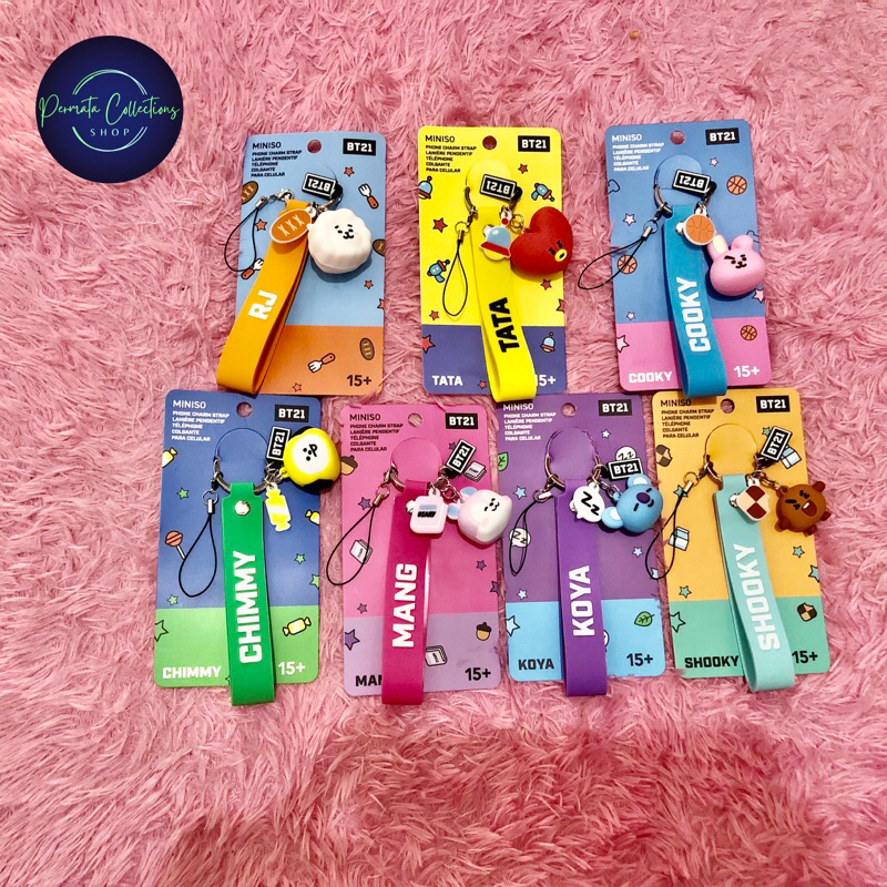 Gantungan Miniso x BT21 Collection พวงกุญแจ ตุ๊กตา/พวงกุญแจ/สายคล้องโทรศัพท์มือถือ/สายเสน่ห์โทรศัพท์