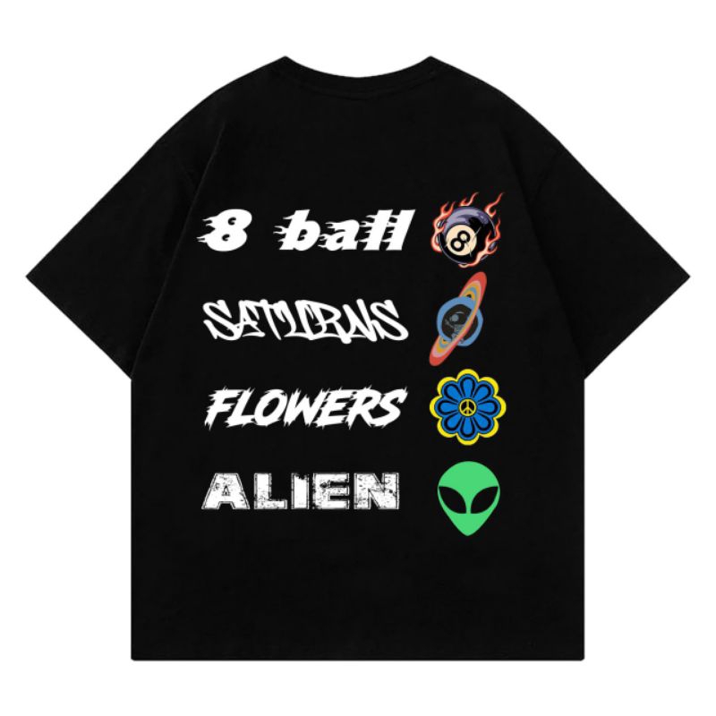 ZUARSY เสื้อยืด Oversize 8 Ball Unisex