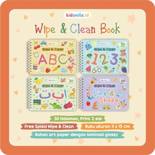 Buku Wipe And Clean Kidsmile Activity Book Tracing Book Buku Belajar Menulis Huruf Angka Hijaiyah