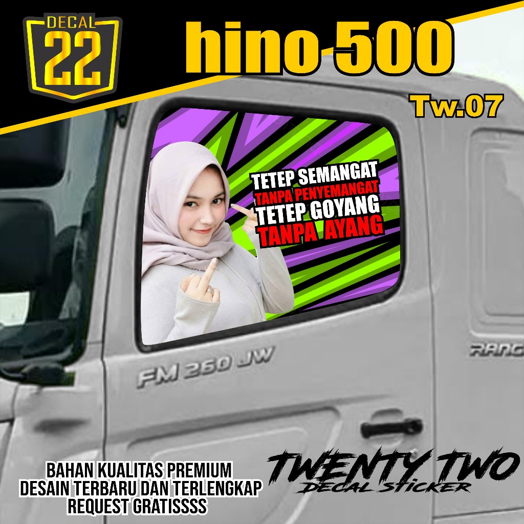 ONE WAY HINO 500 STICKER, HINO 500 TRUCK SIDE WINDOW STICKER, การออกแบบล่าสุด, DUA2 CODE TW.07