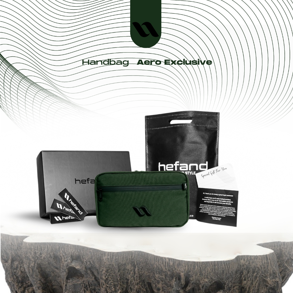 Aero Exclusive Elite Mens Handbag - Army Waterproof Mens Bag Mens Sling Bag Clutch Bag Handbag