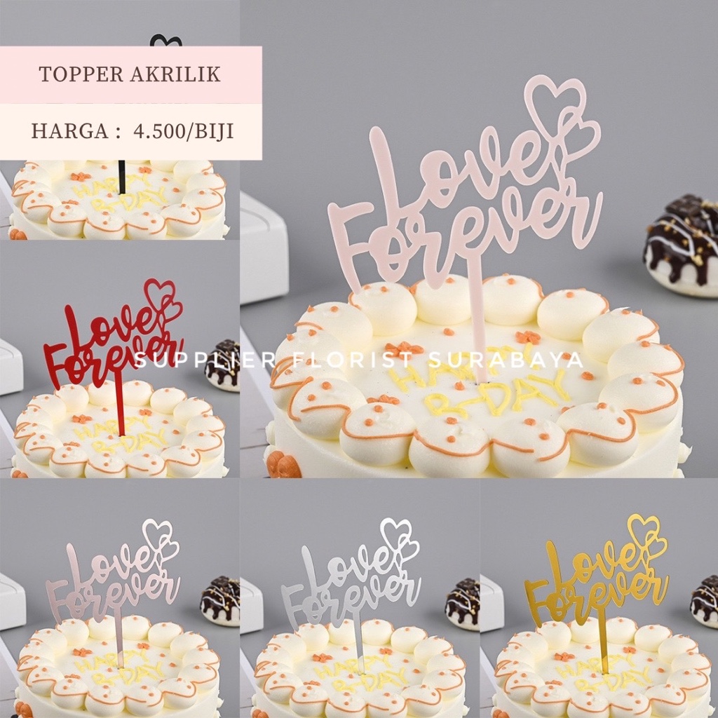 SFS - รัก FOREVER อะคริลิกเค้ก TOPPER DECORTATION TART CUPCAKE STICK VALENTINES DAY CAKE DECORTATION