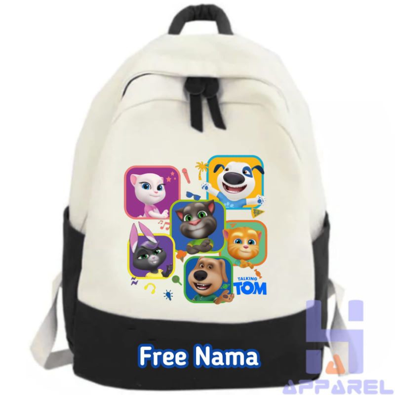 TALKING TOM CHARACTER CHILDRENS BACKPACK ฟรีชื่อ