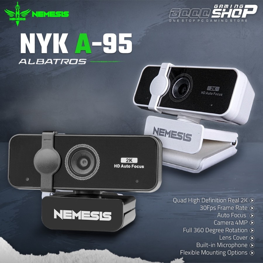 NYK A-95 ALBATROS Webcam A-95 Albatros QHD Webcam พร้อมความละเอียด 2k