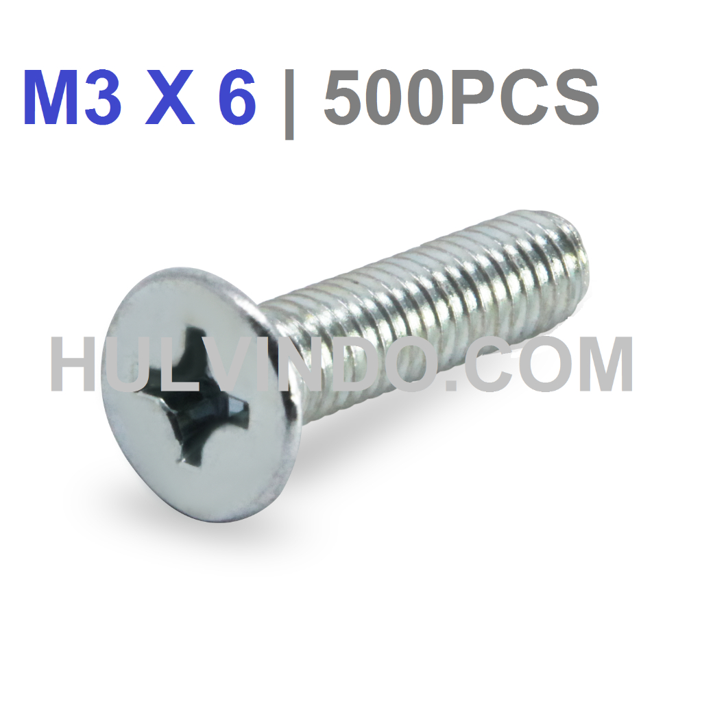 JF FLAT HEAD BOLT M3 X 6 | คอนเทนติส 500 ชิ้น