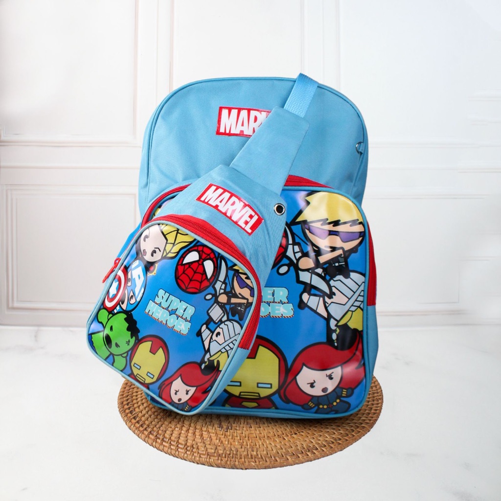 7.7 - รับ 2 โรงเรียนอนุบาล-SD School Bags กระเป๋าเป้เด็กผู้ชาย MARVEL AVENGERS ANIMA SUPERHERO | กระ