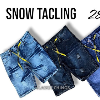 Celana Jeans Pendek Sobek Pria Distro Tacling Denim Berkualitas Premium